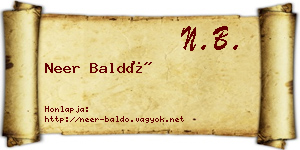 Neer Baldó névjegykártya